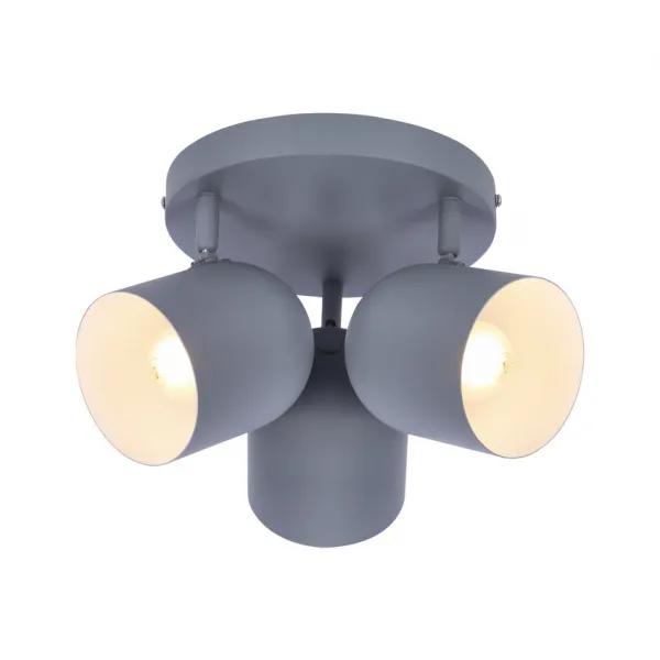 Stropná lampa 3xE27 sivá 32cm AZURO