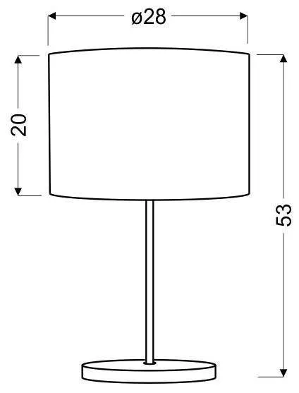 Stolová lampa Manhattan v sivej/chrómovej farbe