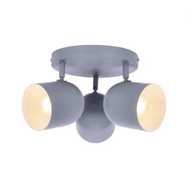 Stropná lampa 3xE27 sivá 32cm AZURO