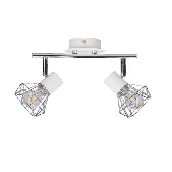 Nástenná/stropná pásová lampa chróm/biela 2xE14 Verve