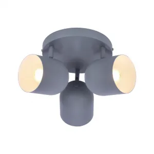 Stropná lampa 3xE27 sivá 32cm AZURO