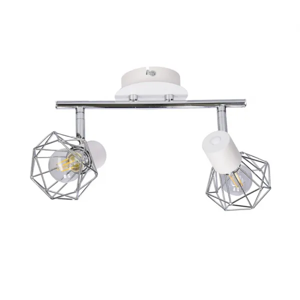 Nástenná/stropná pásová lampa chróm/biela 2xE14 Verve