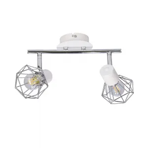 Nástenná/stropná pásová lampa chróm/biela 2xE14 Verve