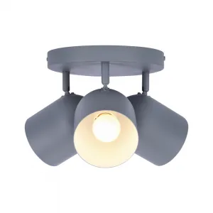 Stropná lampa 3xE27 sivá 32cm AZURO
