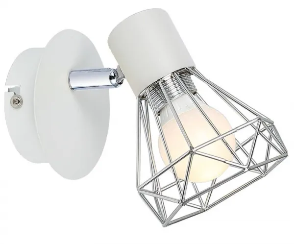 Nástenná lampa 1X40W E14 biele tienidlo chróm VERVE