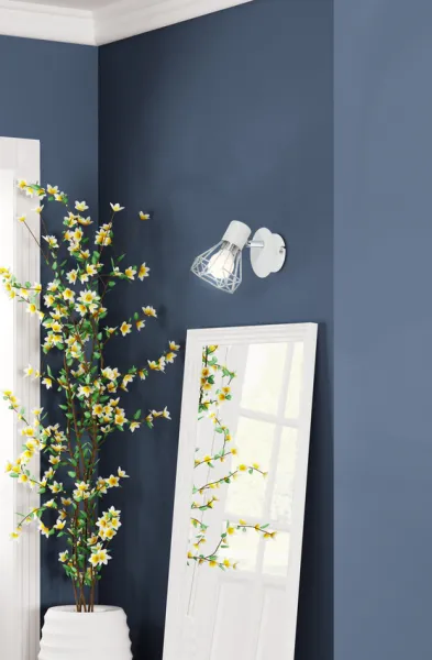 Nástenná lampa 1X40W E14 biele tienidlo chróm VERVE