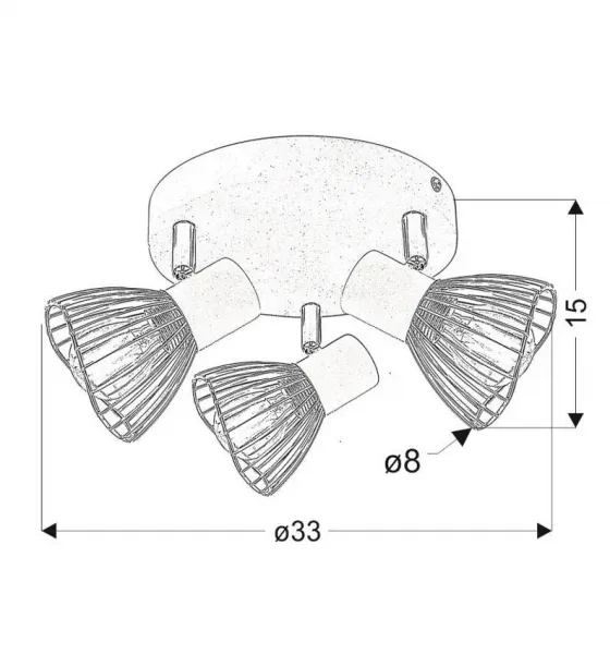 Stropné svietidlo 3X40W E14 biele chrómové FLY