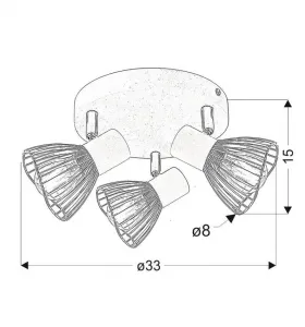 Stropné svietidlo 3X40W E14 biele chrómové FLY