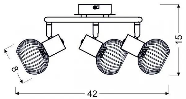 Špirálová stropná lampa 3X40W E14 čierna/chróm OSLO