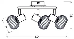 Špirálová stropná lampa 3X40W E14 čierna/chróm OSLO