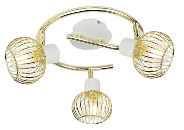 Špirálová stropná lampa 3X40W E14 biela/zlatá OSLO