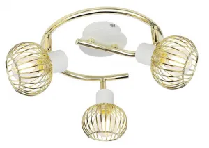 Špirálová stropná lampa 3X40W E14 biela/zlatá OSLO