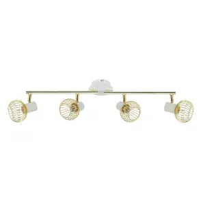 Nástenná lampa 4X40W E14 biela/zlatá OSLO