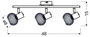 Nástenná lampa Oslo strip e14 čierna/chróm