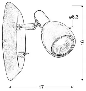 Nástenná lampa 1xGU10 medená CROSS