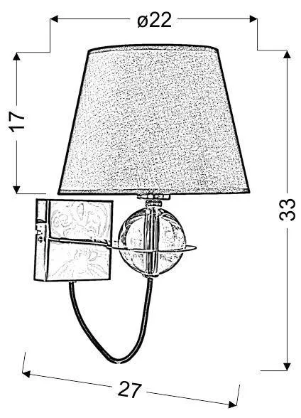Nástenná lampa 1X40W E14 hnedá TESORO