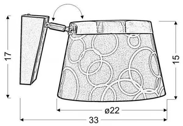 Nástenná lampa 1X60W E27 čierna chróm IMPRESJA
