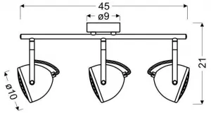 Nástenná lampa 3X50W GU10 betónovo sivá PENT