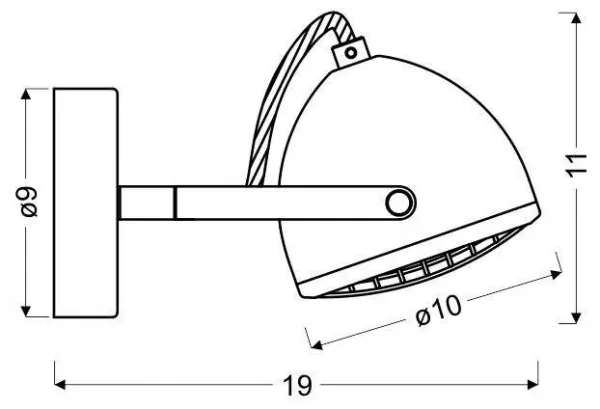 Nástenná lampa 1X50W GU10 betónovo sivá PENT