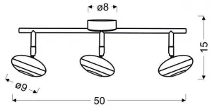 Nástenná LED lampa 3x6W 50cm SKIPPER STRIP COB CHRÓM