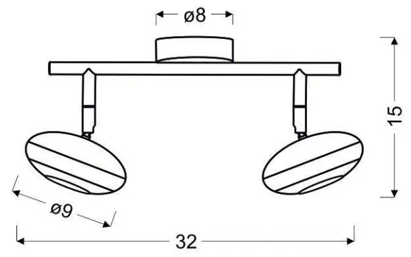 Nástenná LED pásová lampa 2X6W SKIPPER