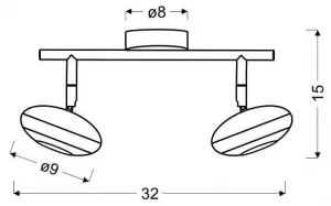 Nástenná LED pásová lampa 2X6W SKIPPER