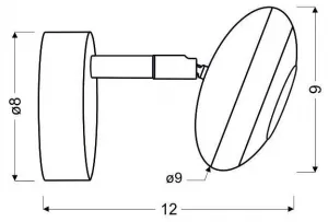Nástenná LED lampa SKIPPER, kĺbová hlava, CHRÓM