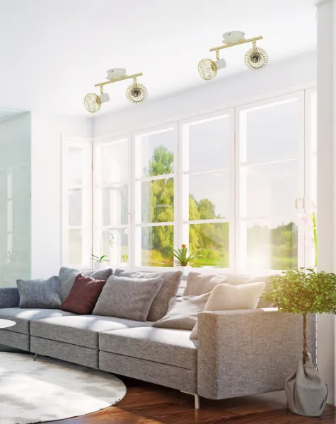 Nástenná lampa 2xE14 26cm Oslo Strip biela/zlatá