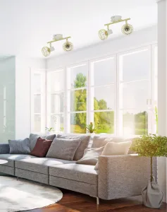Nástenná lampa 2xE14 26cm Oslo Strip biela/zlatá