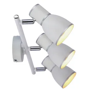 Nástenná lampa 3X40W E14 biela/chróm