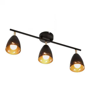 Stropná lampa 3xE14 70cm COTY STRIP ČIERNA