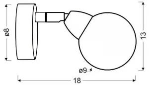 LED SMD nástenná lampa BOLO CHRÓM