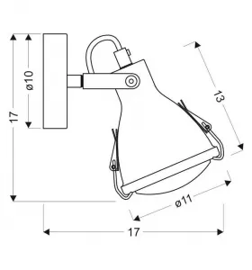 Nástenná lampa Crodo E14 sivá