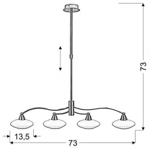 Stropná lampa Elisa G9 Saténová