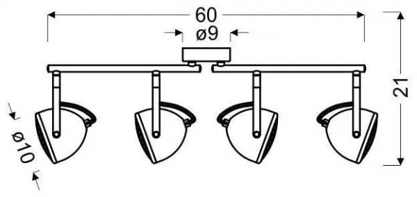 Nástenná lampa 4X50W GU10 betónovo sivá PENT