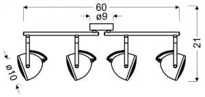 Nástenná lampa 4X50W GU10 betónovo sivá PENT