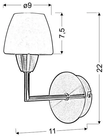 Nástenná lampa 1xG9 22cm TOGO NIKEL MATNÝ