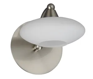 Nástenná lampa 1X40W G9 saténový nikel+biele sklo ELISA
