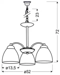 Saténová závesná lampa 3x60W so sklenenými tienidlami Uli