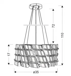 Závesná lampa s kovovým tienidlom a korálkami 60W Smile