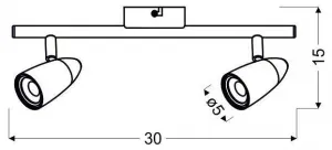Nástenná lampa s LED pásikom 2x4W chróm LIBERTY