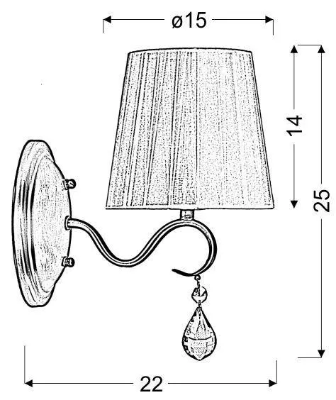 Patinovaná nástenná lampa 1x40W E14 Fiesta