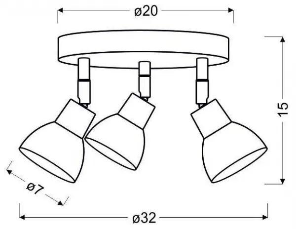 Stropné svietidlo stropné svietidlo 3X5W LED biele ROY