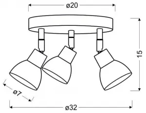 Stropné svietidlo stropné svietidlo 3X5W LED biele ROY