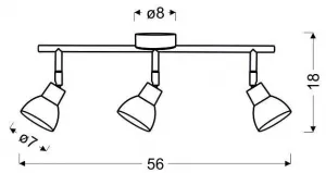 LED nástenná lampa 3x5W COB ROY STRIP BIELA