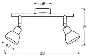 LED nástenná lampa 2x5W COB ROY STRIP BIELA