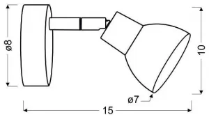 Nástenná lampa okrúhla 1E s kĺbovým systémom KD 1X5W biela ROY