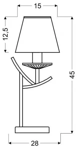 Chrómová nočná lampa s bielym tienidlom E14 Valencia