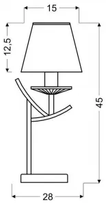 Chrómová nočná lampa s bielym tienidlom E14 Valencia