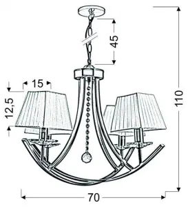 Závesná lampa patinovaný luster 4xE14 Valencia